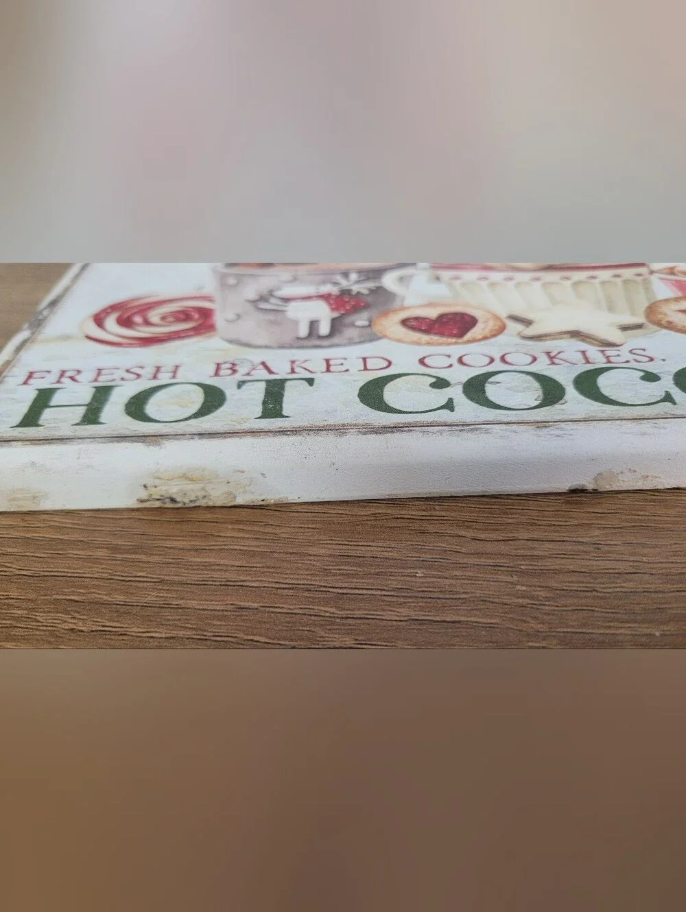 Christmas Hot Cocoa Bar Wall Sign - Red and Cream Holiday Decor